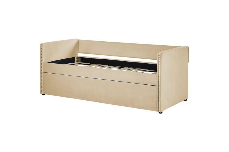 Dagbädd Troyes med lamellram Beige - Beige - Möbler - Sovrum - Sängar - Gästsäng & extrasäng - Utdragssäng