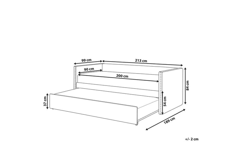 Dagbädd Troyes med lamellram Rosa - Rosa - Möbler - Sovrum - Sängar - Gästsäng & extrasäng - Utdragssäng