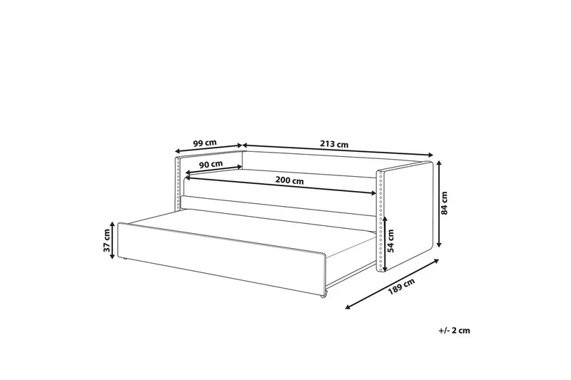 Dagbädd Troyes med lamellram Rosa - Rosa - Möbler - Sovrum - Sängar - Gästsäng & extrasäng - Utdragssäng