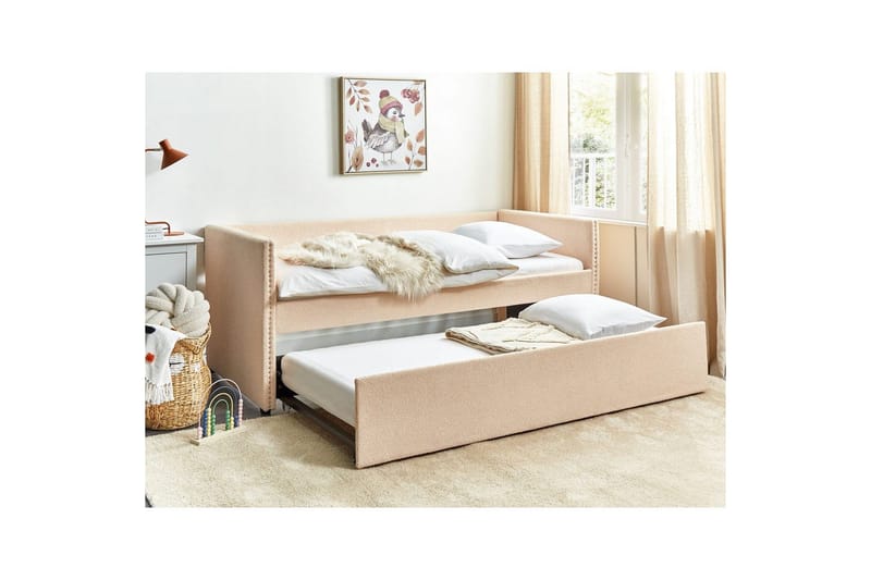 Dagbädd Troyes med lamellram Rosa - Rosa - Möbler - Sovrum - Sängar - Gästsäng & extrasäng - Utdragssäng