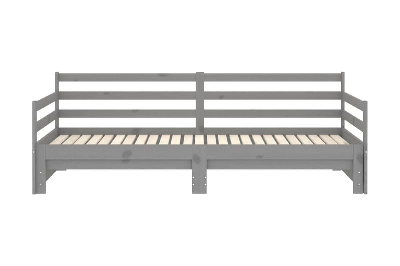 Dagbädd utdragbar grå massiv furu 2x(90x200) cm - Grå - Möbler - Sovrum - Dagbäddar