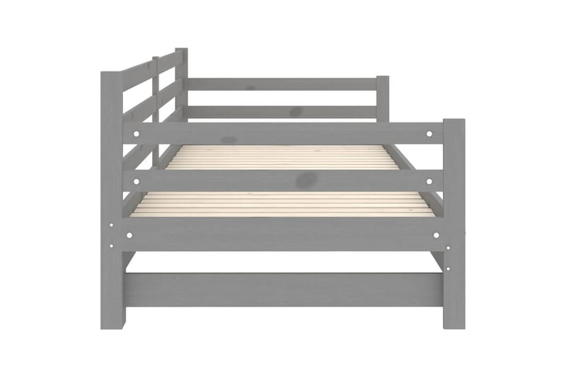 Dagbädd utdragbar grå massiv furu 2x(90x200) cm - Grå - Möbler - Sovrum - Dagbäddar