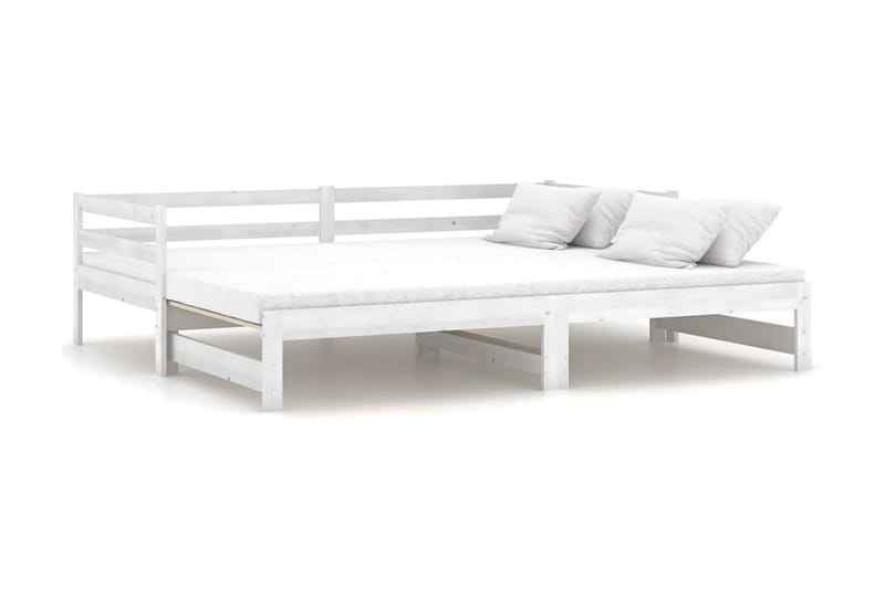 Dagbädd utdragbar vit massiv furu 2x(90x200) cm - Vit - Möbler - Sovrum - Dagbäddar