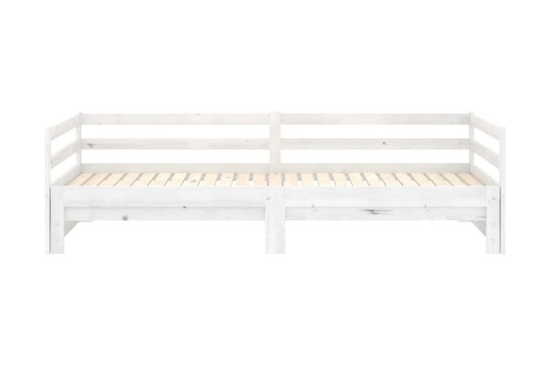 Dagbädd utdragbar vit massiv furu 2x(90x200) cm - Vit - Möbler - Sovrum - Dagbäddar