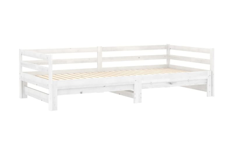 Dagbädd utdragbar vit massiv furu 2x(90x200) cm - Vit - Möbler - Sovrum - Dagbäddar