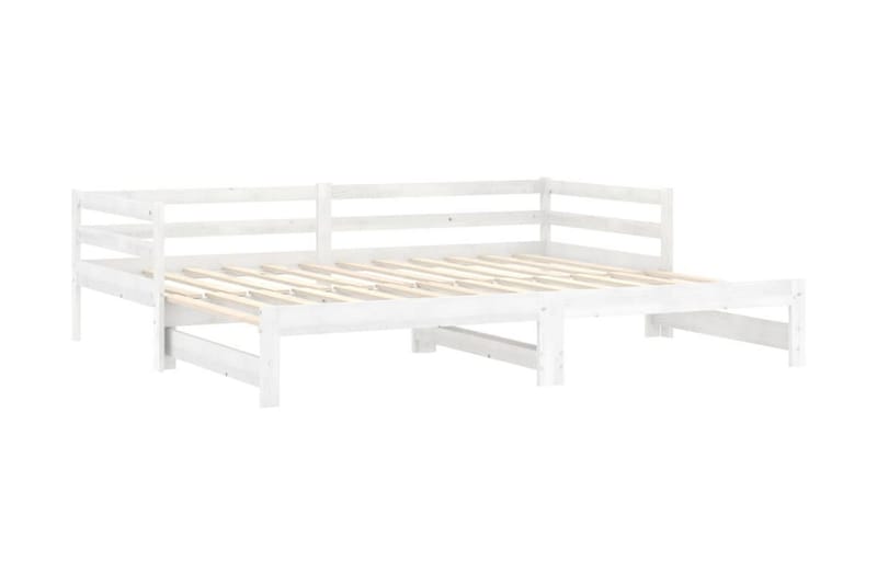 Dagbädd utdragbar vit massiv furu 2x(90x200) cm - Vit - Möbler - Sovrum - Dagbäddar