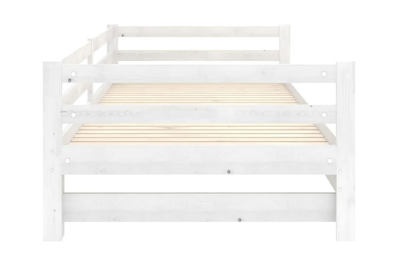 Dagbädd utdragbar vit massiv furu 2x(90x200) cm - Vit - Möbler - Sovrum - Dagbäddar