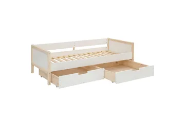 Dagbäddar utan rygg Loft24 Sängsoffa Square Line Vit,Natur - Möbler - Sovrum - Sängar - Gästsäng & extrasäng - Utdragssäng