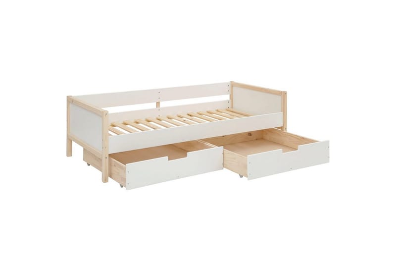 Dagbäddar utan rygg Loft24 Sängsoffa Square Line Vit,Natur - Möbler - Sovrum - Dagbäddar