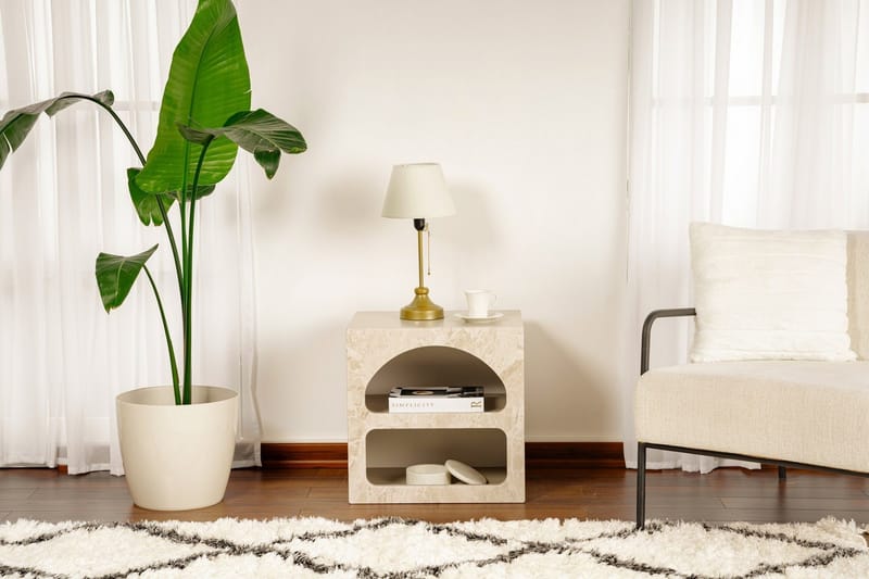 Dalim Sängbord 50 cm - Travertine/Sandsten - Möbler - Sovrum - Sängbord