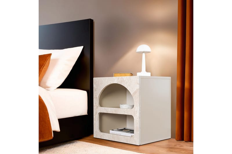 Dalim Sängbord 50 cm - Travertine/Sandsten - Möbler - Sovrum - Sängbord