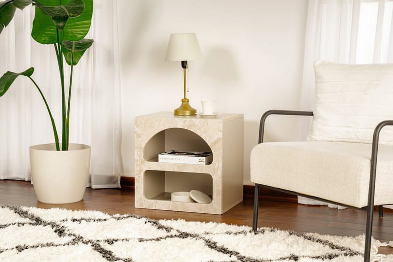 Dalim Sängbord 50 cm - Travertine/Sandsten - Möbler - Sovrum - Sängbord