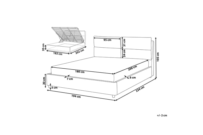 Daxxon Sängram 180x200 cm - Beige - Möbler - Sovrum - Sängram & sängstomme