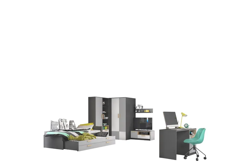 Dekona Möbelset För Sovrum, Grå/Vit