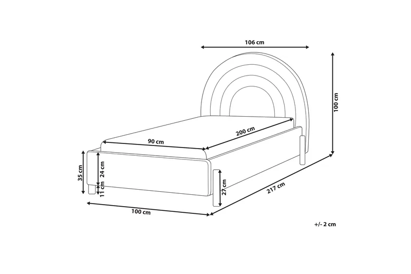 Diantha Sängram 90x200 cm - Blå/Ljust trä - Möbler - Sovrum - Sängram & sängstomme