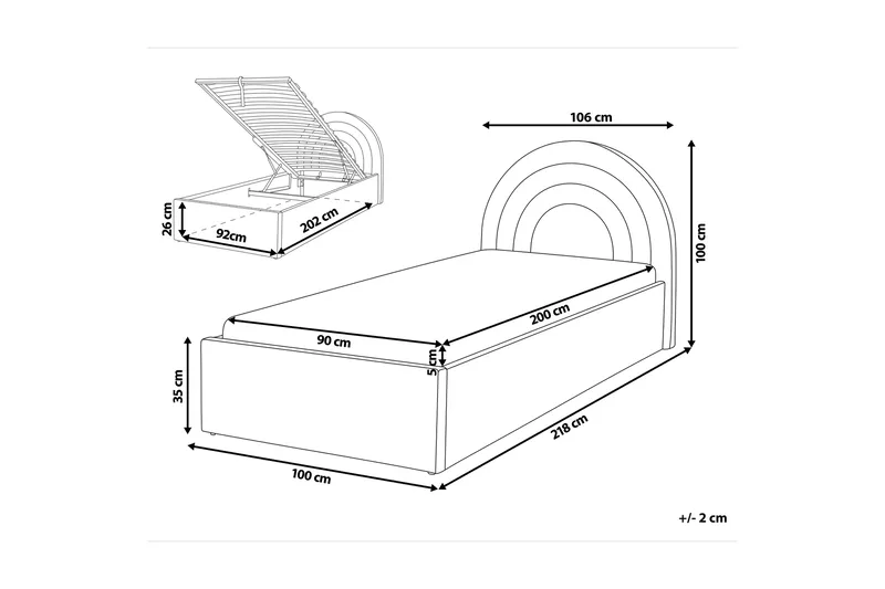 Diantha Sängram 90x200 cm - Rosa - Möbler - Sovrum - Sängram & sängstomme