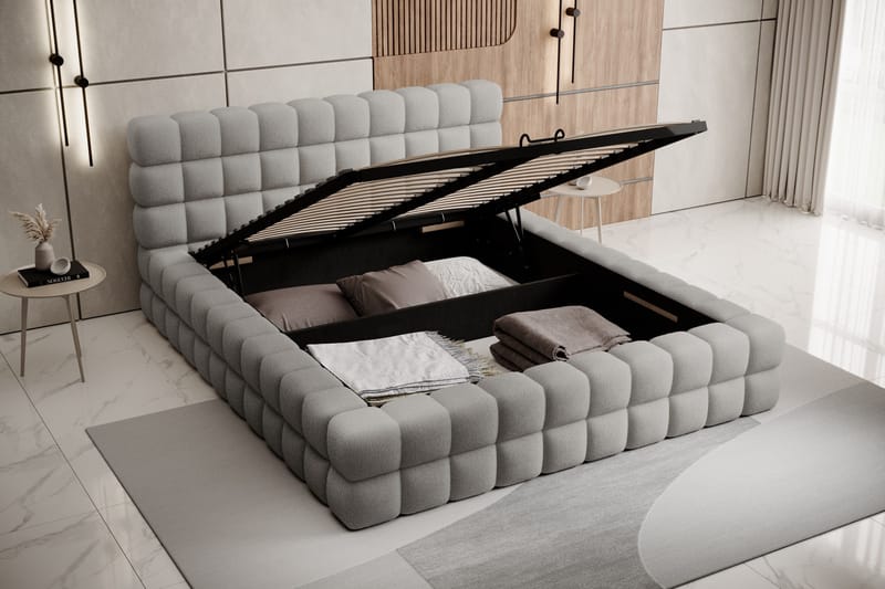 Dizzle Sängram 140x200 cm - Grå - Möbler - Sovrum - Sängram & sängstomme