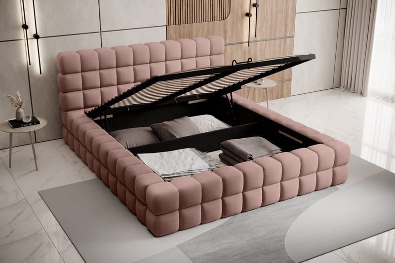 Dizzle Sängram 140x200 cm - Rosa - Möbler - Sovrum - Sängram & sängstomme