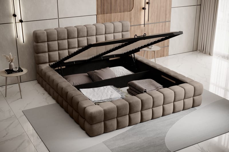 Dizzle Sängram 180x200 cm - Mörkbeige - Möbler - Sovrum - Sängram & sängstomme