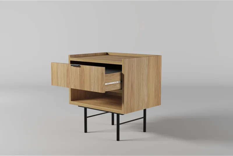 Dravo Sängbord 40 cm - Naturlig hickory / naturlig ekton - Möbler - Sovrum - Sängbord
