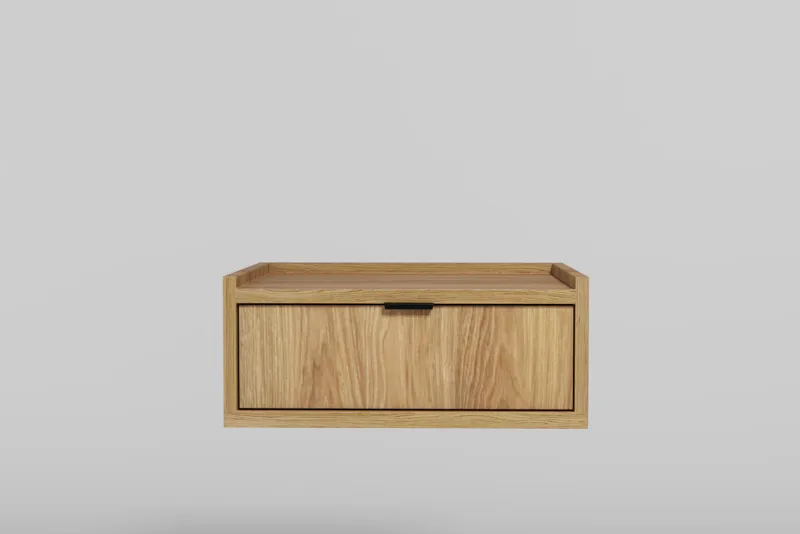 Dravo Vägghängt Sängbord 40 cm - Naturlig hickory / naturlig ekton - Möbler - Sovrum - Sängbord