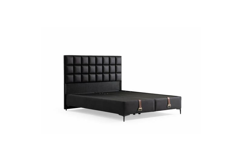 Dubbel Sängram & Sänggavel Drelna svart - 120 x 38 x 200 cm - Möbler - Sovrum - Sängram & sängstomme