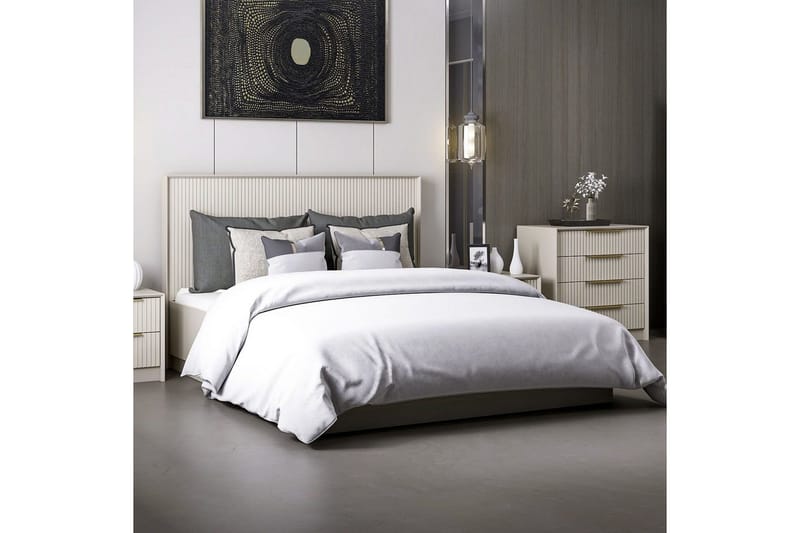 Dubbel Sängram & Sänggavel Fruitland Stone (150 x 35 x 208 cm) - Grå - Möbler - Sovrum - Sängram & sängstomme