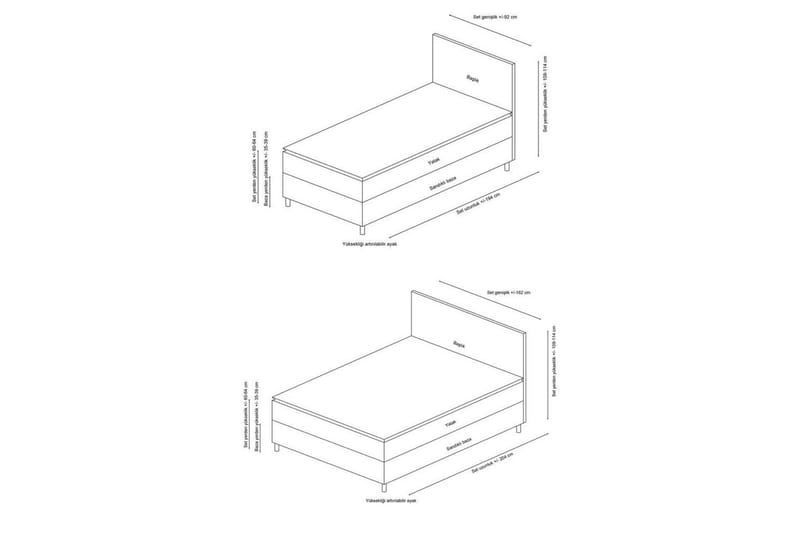 Dubbel Sängram & Sänggavel Selora Brun - 160 x 110 x 200 cm - Möbler - Sovrum - Sängram & sängstomme