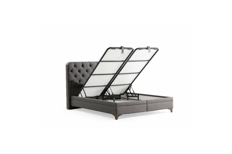 Dubbel Sängram & Sänggavel Sorang Grå - 144 x 35 x 200 cm - Möbler - Sovrum - Sängram & sängstomme