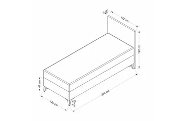 Dubbel Sängram & Sänggavel Springsure Mörkgrå - 120 x 41 x 200 cm - Möbler - Sovrum - Sängram & sängstomme