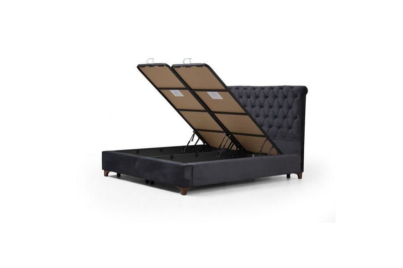 Dubbel Sängram & Sänggavel Subra Antracit - 160 x 130 x 200 cm - Möbler - Sovrum - Sängram & sängstomme