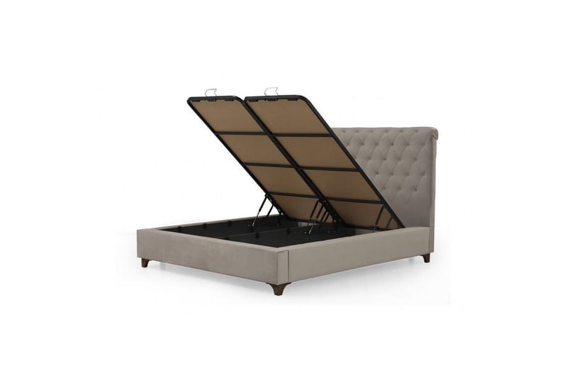 Dubbel Sängram & Sänggavel Subra Beige - 160 x 130 x 200 cm - Möbler - Sovrum - Sängram & sängstomme