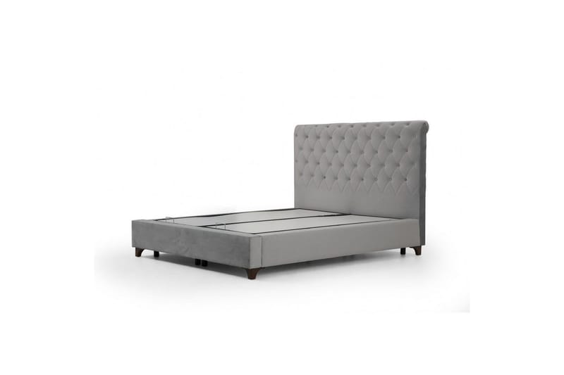 Dubbel Sängram & Sänggavel Subra Grå - 160 x 130 x 200 cm - Möbler - Sovrum - Sängram & sängstomme