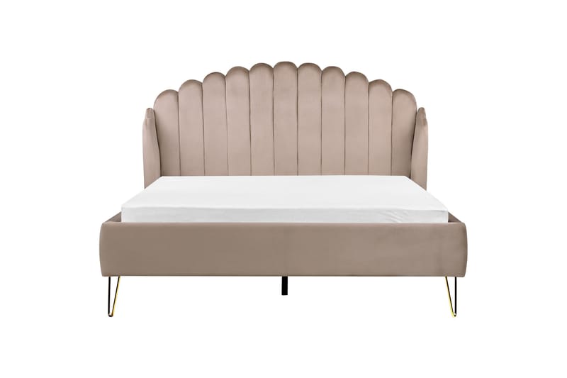 Dubbelsäng 160 x 200 cm sammet taupe AMBILLOU - Möbler - Sovrum - Sängram & sängstomme