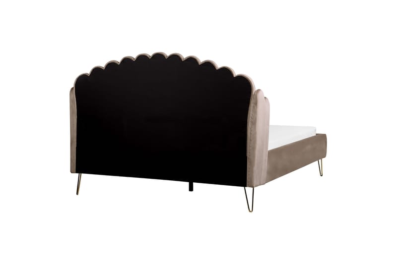 Dubbelsäng 160 x 200 cm sammet taupe AMBILLOU - Möbler - Sovrum - Sängram & sängstomme