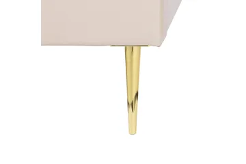 Dubbelsäng av sammet 140 x 200 Beige FLAYAT - Möbler - Sovrum - Sängram & sängstomme