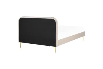 Dubbelsäng av sammet 140 x 200 Beige FLAYAT - Möbler - Sovrum - Sängram & sängstomme