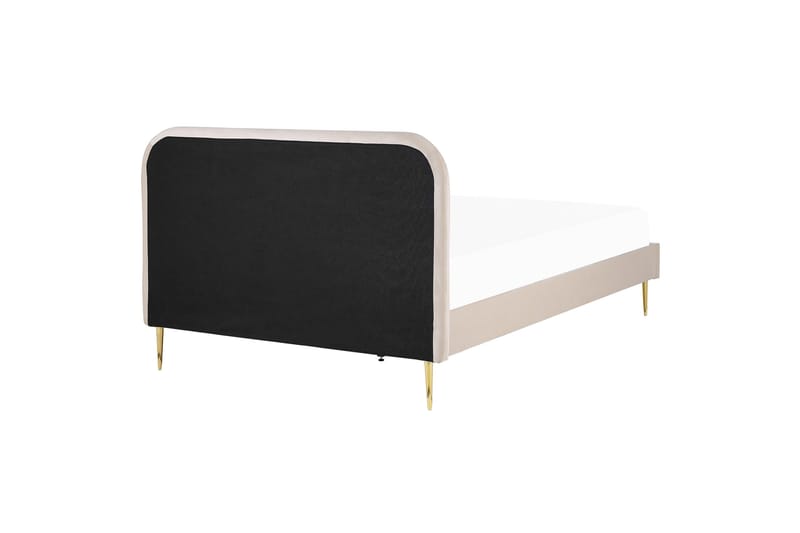 Dubbelsäng av sammet 140 x 200 Beige FLAYAT - Möbler - Sovrum - Sängram & sängstomme