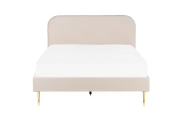 Dubbelsäng av sammet 140 x 200 Beige FLAYAT - Möbler - Sovrum - Sängram & sängstomme