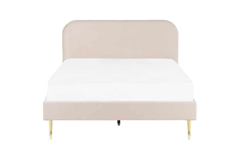 Dubbelsäng av sammet 140 x 200 Beige FLAYAT - Möbler - Sovrum - Sängram & sängstomme