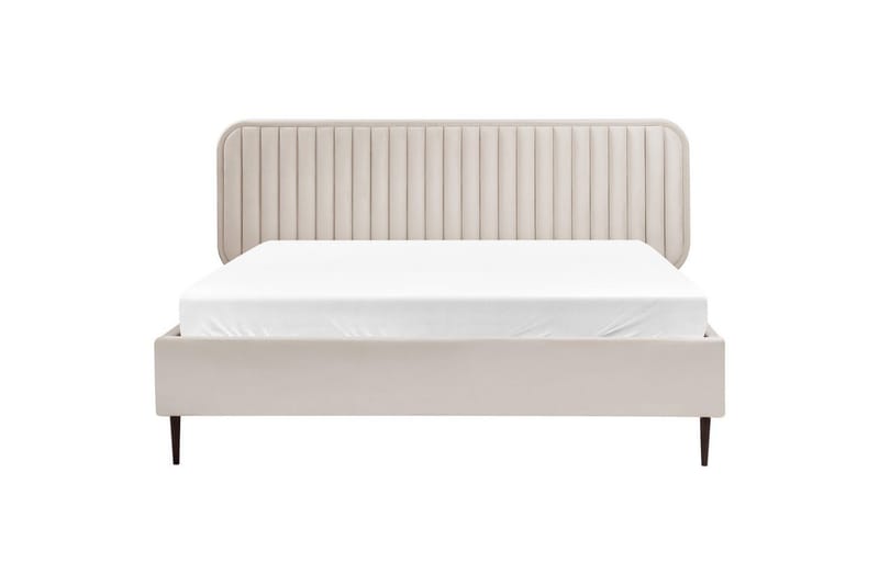 Dubbelsäng Brin med lamellram Beige-Svart, 160x200 cm - Beige-Svart, 160x200 cm - Möbler - Sovrum - Sängram & sängstomme