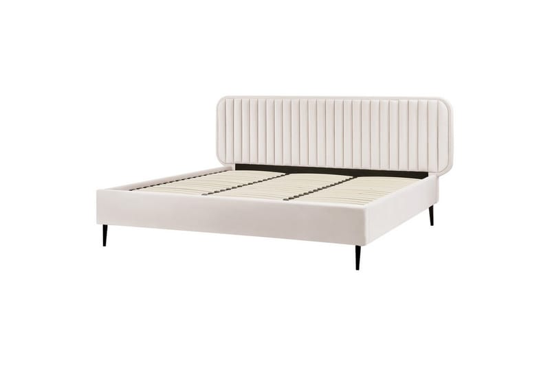 Dubbelsäng Brin med lamellram Beige-Svart, 180x200 cm - Beige-Svart, 180x200 cm - Möbler - Sovrum - Sängram & sängstomme