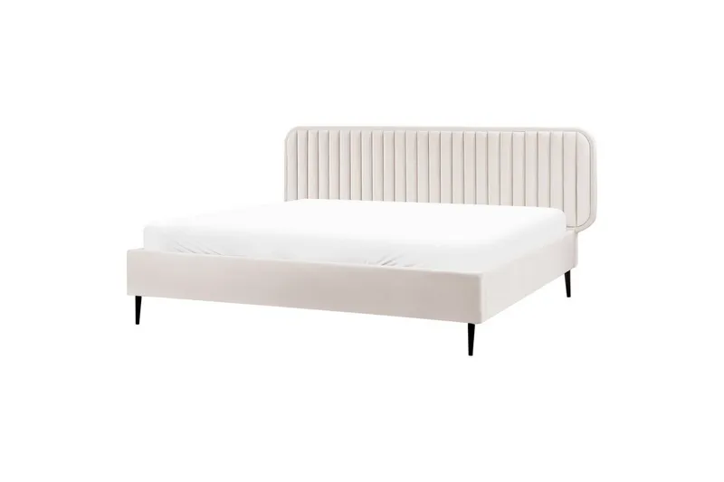 Dubbelsäng Brin med lamellram Beige-Svart, 180x200 cm - Beige-Svart, 180x200 cm - Möbler - Sovrum - Sängram & sängstomme