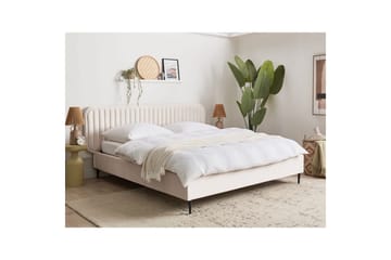 Dubbelsäng Brin med lamellram Beige-Svart, 180x200 cm - Beige-Svart, 180x200 cm - Möbler - Sovrum - Sängram & sängstomme