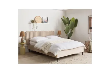Dubbelsäng Brin med lamellram Taupe-Svart, 140x200 cm - Taupe-Svart, 140x200 cm - Möbler - Sovrum - Sängram & sängstomme