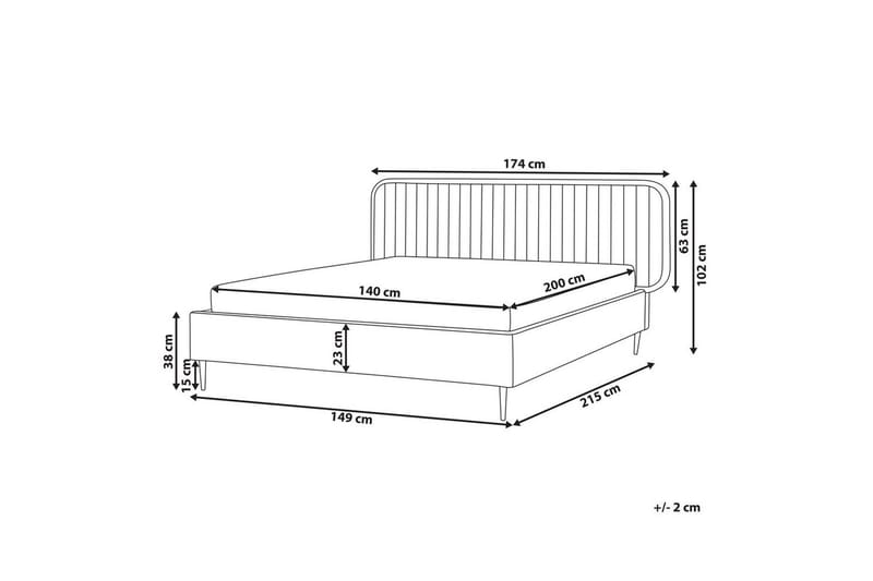 Dubbelsäng Brin med lamellram Taupe-Svart, 140x200 cm - Taupe-Svart, 140x200 cm - Möbler - Sovrum - Sängram & sängstomme