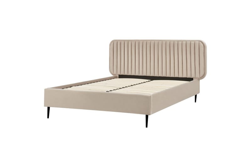 Dubbelsäng Brin med lamellram Taupe-Svart, 140x200 cm - Taupe-Svart, 140x200 cm - Möbler - Sovrum - Sängram & sängstomme