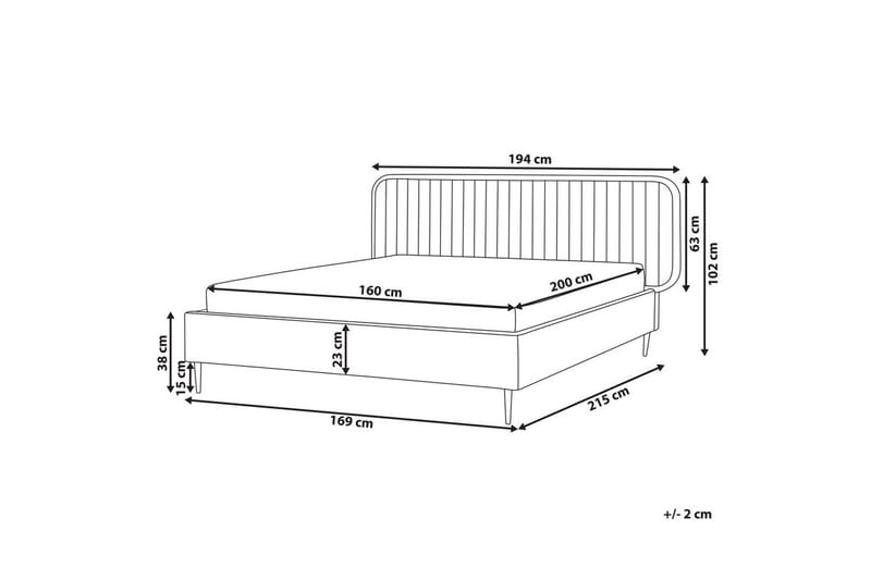 Dubbelsäng Brin med lamellram Taupe-Svart, 160x200 cm - Taupe-Svart, 160x200 cm - Möbler - Sovrum - Sängram & sängstomme