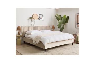 Dubbelsäng Brin med lamellram Taupe-Svart, 180x200 cm - Taupe-Svart, 180x200 cm - Möbler - Sovrum - Sängram & sängstomme