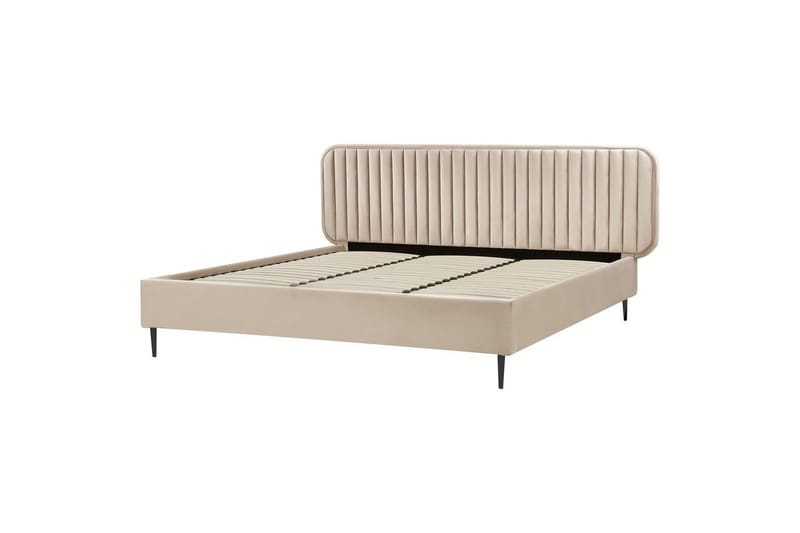 Dubbelsäng Brin med lamellram Taupe-Svart, 180x200 cm - Taupe-Svart, 180x200 cm - Möbler - Sovrum - Sängram & sängstomme